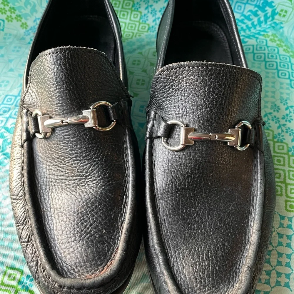 Sandro Moscoloni Black Leather Men's Slip-Ons